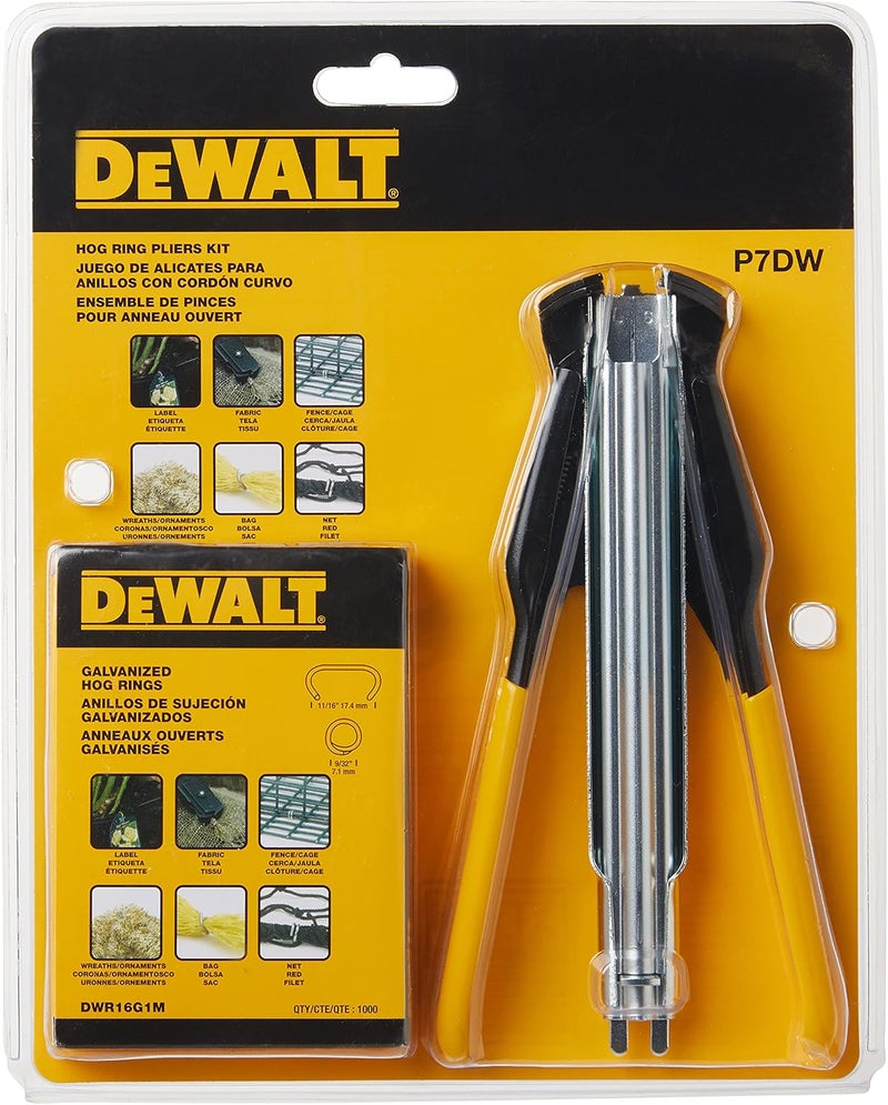 DEWALT Hog Ring Pliers Kit Includes Pliers and 1000 Ring Pack P7DW - Image 2