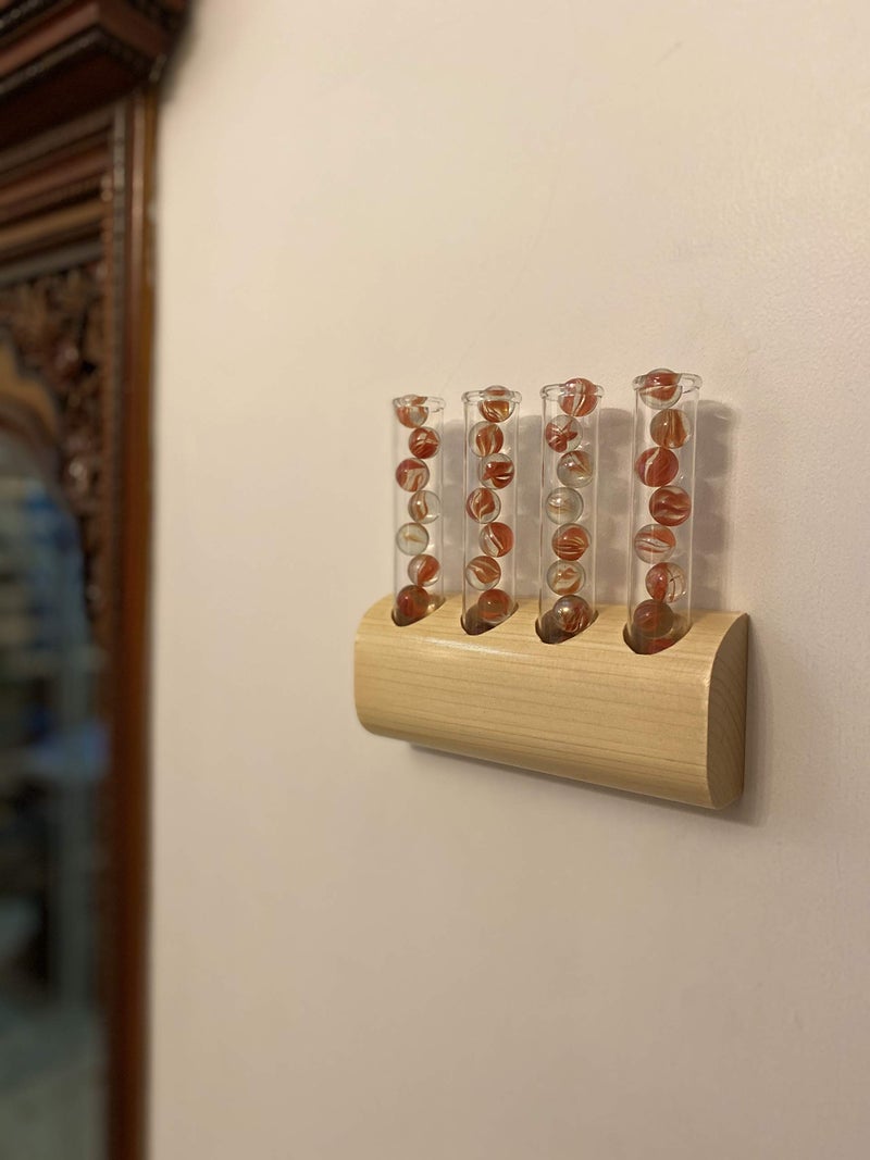 Labzio Modern Handmade Wooden Log Shaped Flower Vase with Glass Test Tubes – Elegant Diwali Home Decor, Festive Table Centerpiece, Pooja Room Decoration, Living Room & Diwali Floral Display - Image 4