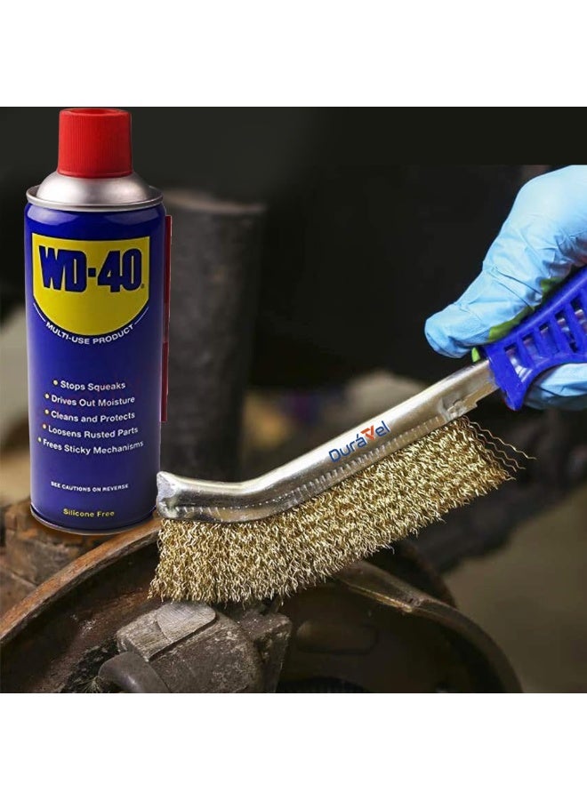 دبليو دي 40 مجموعة بخاخ WD-40 متعدد الاستخدامات، فرشاة سلكية من الفولاذ المقاوم للصدأ ومناشف تنظيف مايكروفايبر - Image 3