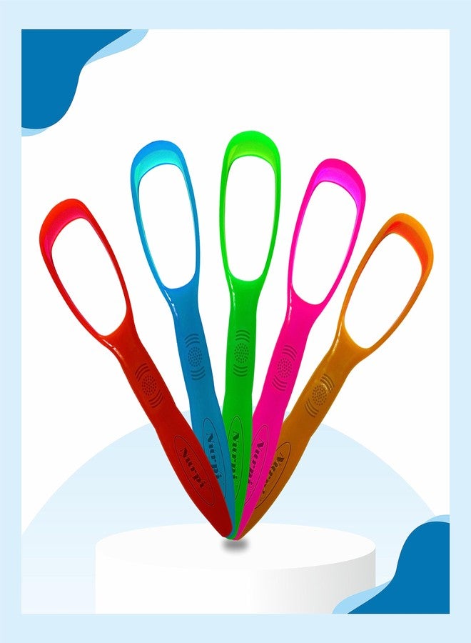 Nurpi Plastic Premium Tongue Cleaner for Fights Bad Breath Oral Health Care Tool, Easy to Use for Adults and KidsTravel Friendly (5) - Image 2