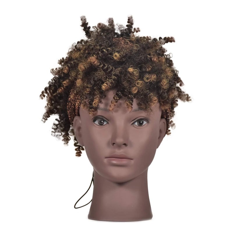 Ba Sha Afro Cosmetology Mannequin Head - Bald Manikin for Wigs Making, Wig Display, Hat and Glasses Display With Free Clamp - Image 2
