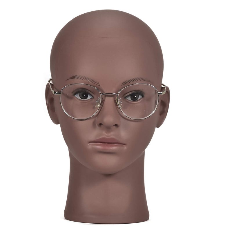 Ba Sha Afro Cosmetology Mannequin Head - Bald Manikin for Wigs Making, Wig Display, Hat and Glasses Display With Free Clamp - Image 3