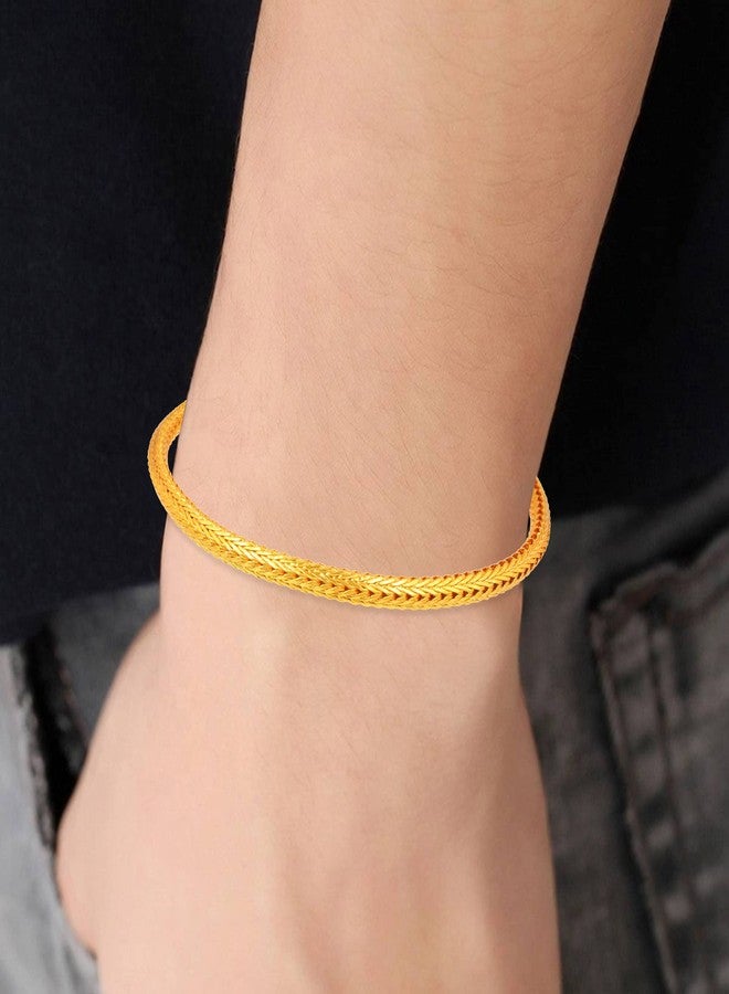 Memoir Brass Goldplated Round Rope design Fashion Bracelet Men Women (BLHR7817) - Image 5