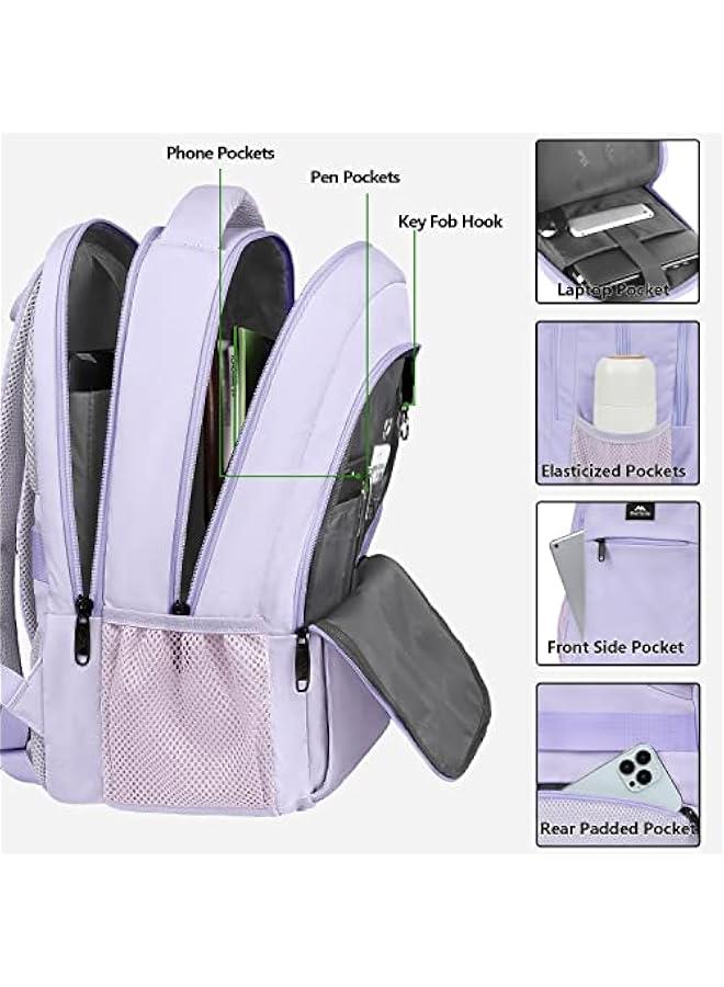 Arabest Stylish 15.6 Inch Laptop Backpack with USB Charging Port for Girls - Water Resistant College School Bag for Women - Durable Slim Bookbag for Students - Casual Daypack for Travel or Work - Ideal Gift - Image 5