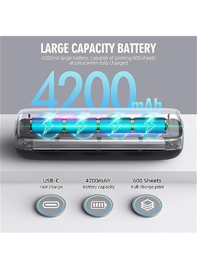 أنكوفو طابعة لاسلكية محمولة ، طابعة بلوتوث الحرارية للسفر ، طابعة نقاط البيع تأثير يدعم 8.5  X 11  الولايات المتحدة الأمريكية رسالة وقانونية ، A4 و A5 ورقة الحرارية - Image 5