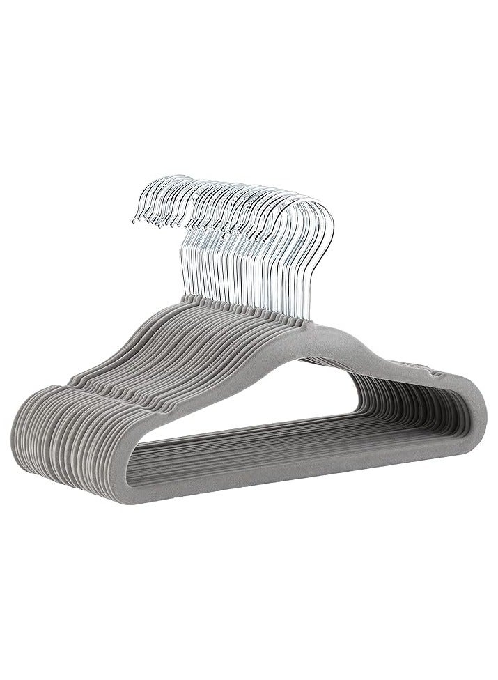 BLOOMING TIME Non-Slip Suit Clothes Hangers - Pack of 30pcs gray - Image 2