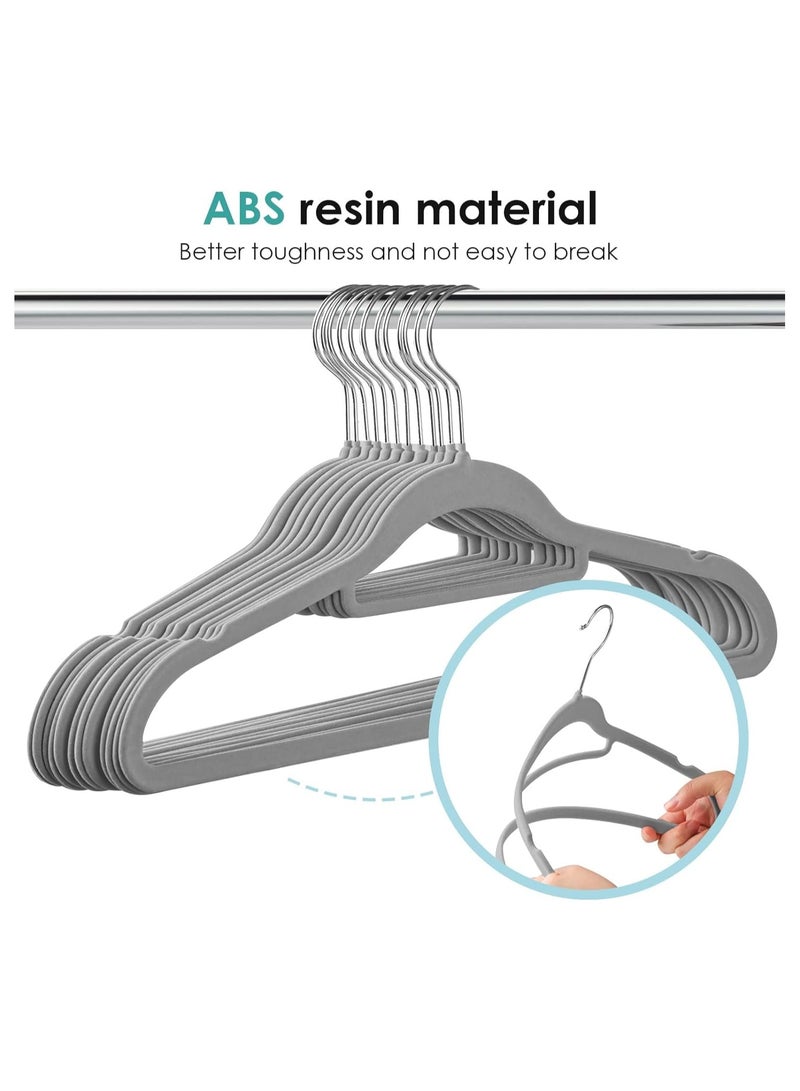 BLOOMING TIME Non-Slip Suit Clothes Hangers - Pack of 30pcs gray - Image 3