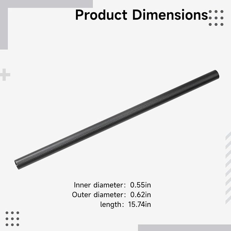 2 Pcs 14x16x400mm Carbon Fiber Tubes 3K Twill Matte Lightweight High Strength Rods - Image 5