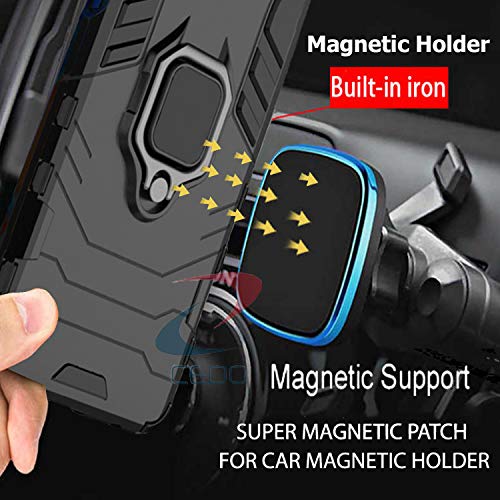 CEDO Kickstand Cover for Redmi Note 8 Pro (4G) Rugged Case | Built-in Stand Rotating Ring Holder | Military Grade Armor Bumper Back Cover (Black) - Image 4