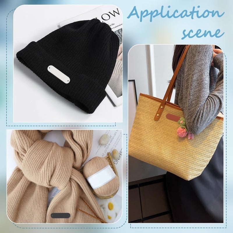 كلاراكو علامات ملصقات جلدية من كلاركو، 100 قطعة، 5 ألوان، أزرار جلدية فارغة مع ثقوب، علامات تزيين مخصصة قابلة للخياطة، علامات تزيين يدوية الصنع للسترة أو الجينز أو الحقيبة أو الحذاء أو القبعة أو سجل القصاصات - Image 3