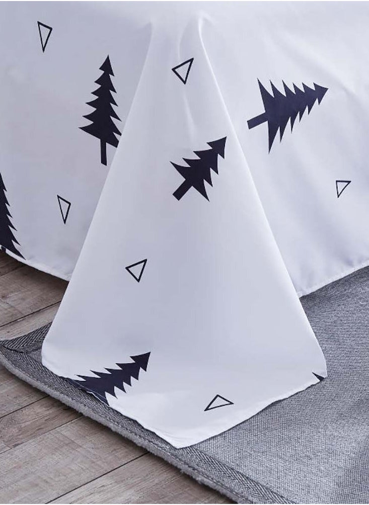 Sharpdo - 4 Pieces Bed Sheet Set Luxury Cotton Microfiber Soft Quilt Set With 1 Comforter/quilt Cover, 1 Flat Sheet And 2 Pillowcases Single 2.2m(220*240cm) Bed - Image 1
