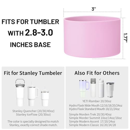 DUNLAGUE Boot and Straw Cover Set - 2pcs Silicone Boot, 3pcs Straw Cap, Bottom Protector for Stanley Cup H2.0 30oz & 40oz, Exact Color Match with Stanley, Accessories Cherry Blossom - Image 5