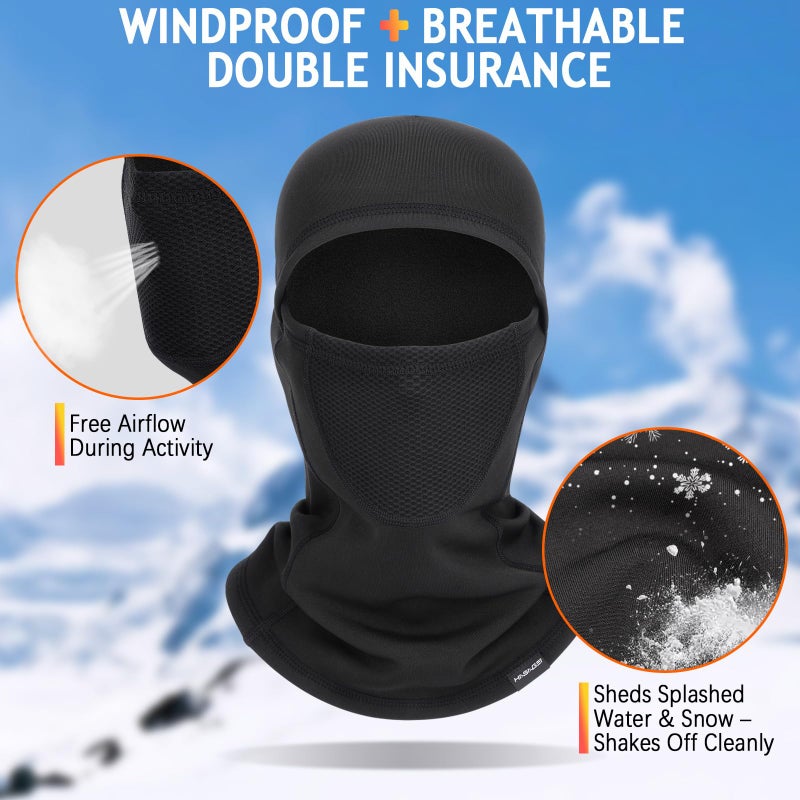 HASAGEI Ski Mask,Balaclava Face Mask for Men&Women,Winter Windproof and Warm,UV Protection Mask,Motorcycle Snowboard&Riding Black - Image 4