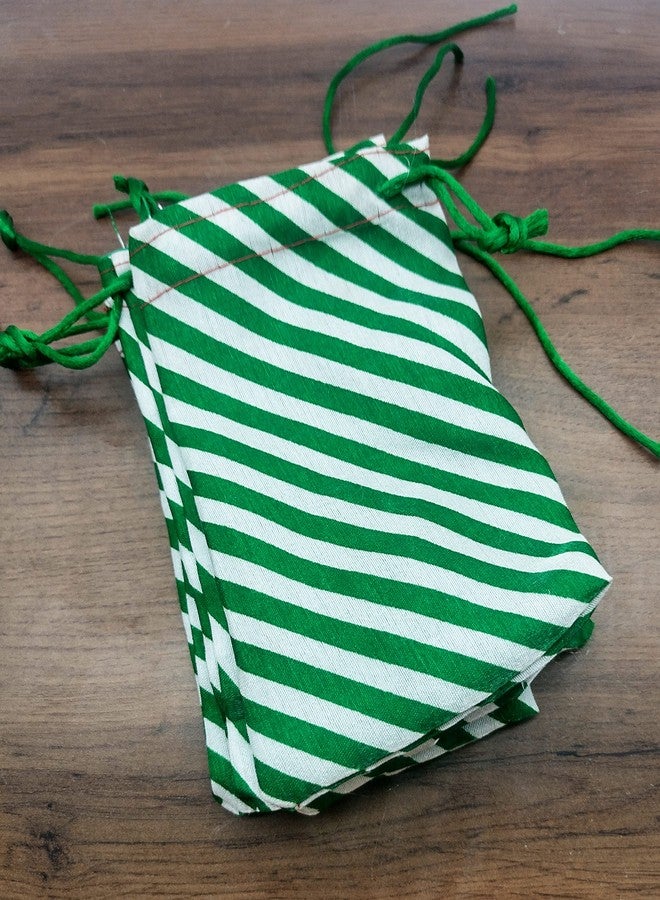 brown leaf 6X4 inch Green Lehariya Print Potli Bags Jewelry Pouch Best for Wedding Anniversary Party Supply Return Gifting Bags (36) - Image 4