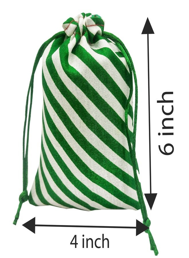 brown leaf 6X4 inch Green Lehariya Print Potli Bags Jewelry Pouch Best for Wedding Anniversary Party Supply Return Gifting Bags (36) - Image 2