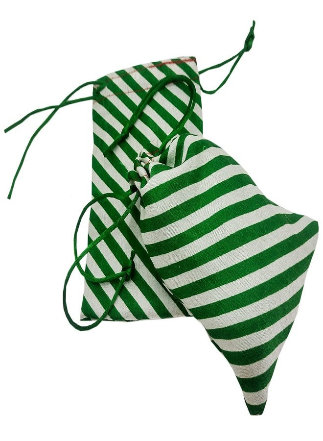 brown leaf 6X4 inch Green Lehariya Print Potli Bags Jewelry Pouch Best for Wedding Anniversary Party Supply Return Gifting Bags (36) - Image 5