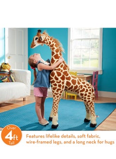 Melissa & Doug Giant Giraffe Plush Toy | Life-Size & Realistic Design | Soft & Cuddly Stuffed Animal for Kids  - Image 2