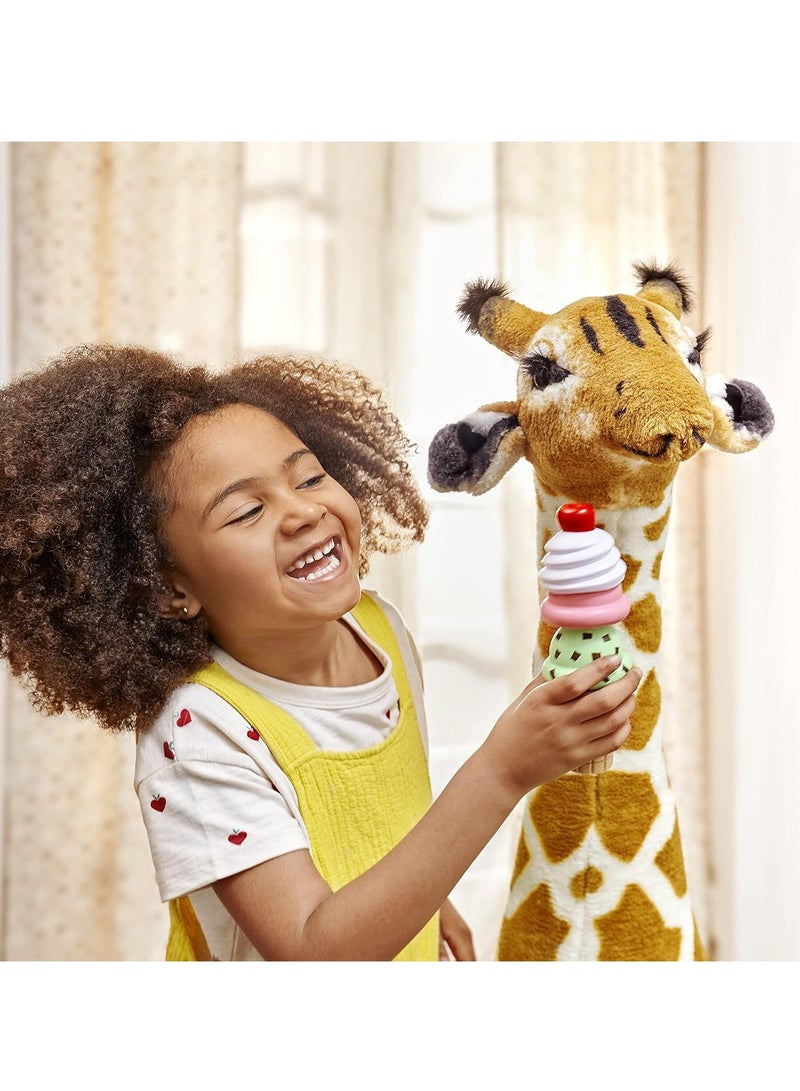 Melissa & Doug Giant Giraffe Plush Toy | Life-Size & Realistic Design | Soft & Cuddly Stuffed Animal for Kids - Image 3