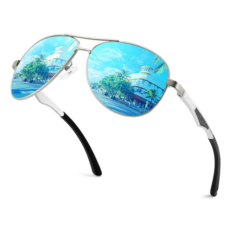 GQUEEN Classic Military Style Pilot Polarized Sunglasses Spring Hinges AlMg for Mens Womens MOS1 - Image 1