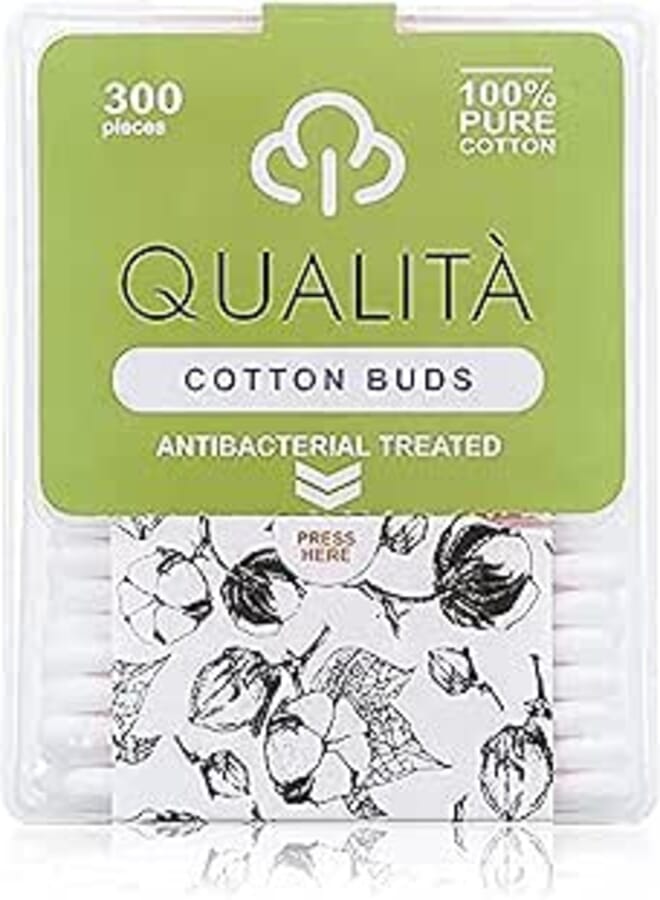 QUALITA QUALITA Cotton Buds, 300 Pieces - White and Pink