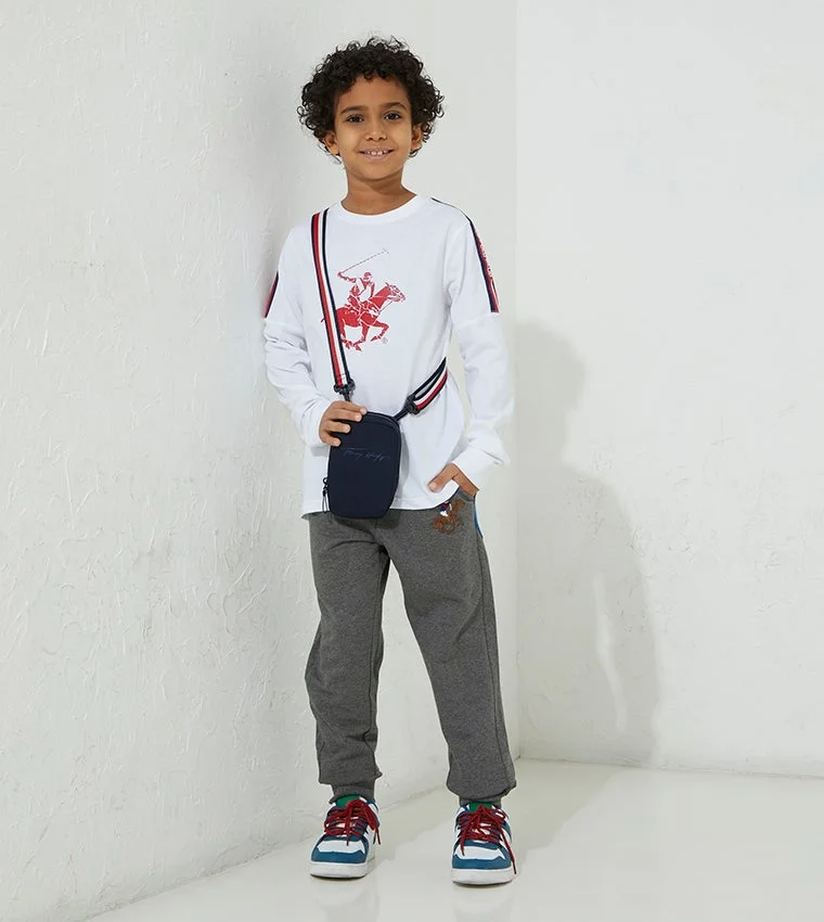 BEVERLY HILLS POLO CLUB  Logo Detailed Rerun Long Sleeves T-Shirt  | Best Price UAE