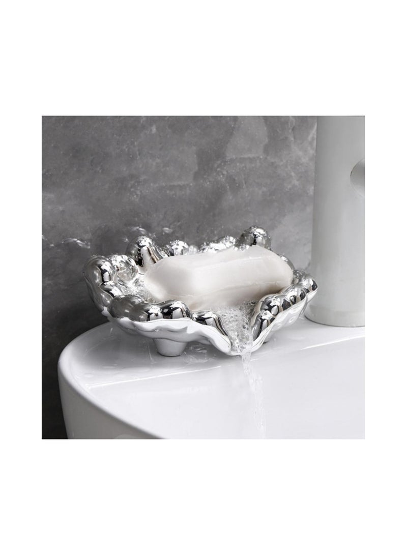 Quick Drain Silver Color Soap Dish Wash basin Countertop Storage Tray Washroom Accessories - Image 5