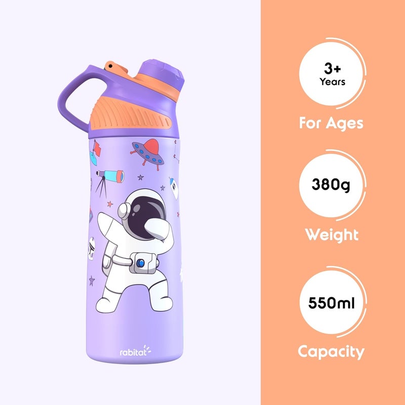 Rabitat ZYLO Personalized Vacuum Insulated Water Bottle Shyguy 550ml | 2 Years Brand Warranty | Water Bottle for School Kids | Upto 24 hrs Hot and Cold Steel Water Bottle | ISI Certified - Image 2