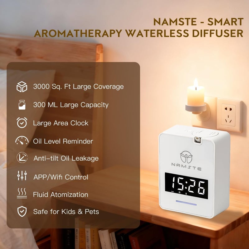 NAMSTE Smart Diffuser for Home 300ML Bluetooth Aromatherapy Waterless Diffuser Aromatic Devices Fragrance Machine Humidifier for Room, Office, Spa, Apartments - Image 4