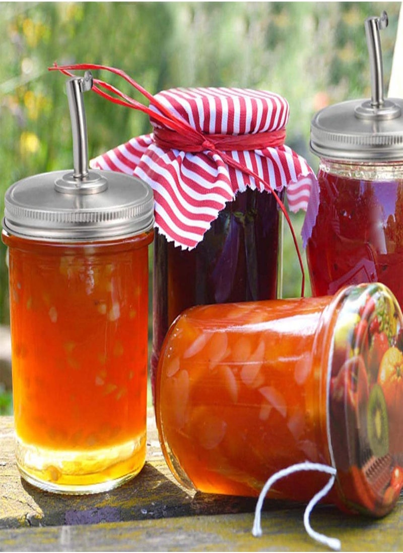 GGOOT - 3 Pcs Mason Jar Spout Lid,Pour Spout Lid Cap - 2Pcs Wide Mouth Mason Jar Lid Flip Cap with Leak-Proof Airtight Seal and Easy Pour Spout, Durable Oil Spout Lids with Caps - Image 1