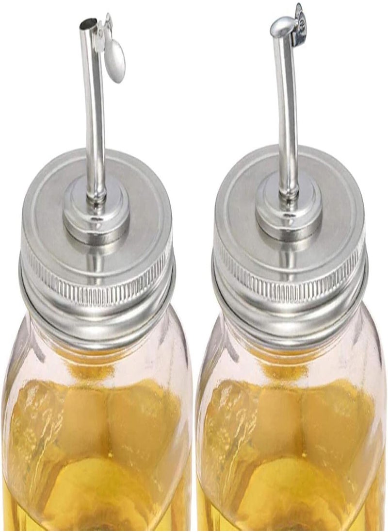 GGOOT - 3 Pcs Mason Jar Spout Lid,Pour Spout Lid Cap - 2Pcs Wide Mouth Mason Jar Lid Flip Cap with Leak-Proof Airtight Seal and Easy Pour Spout, Durable Oil Spout Lids with Caps - Image 1