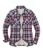 ThCreasa Plaid Jacket for Women Flannel Sherpa Fleece Lined Button Down Womens Western Shirts Jacket BluePink XL - Image 2