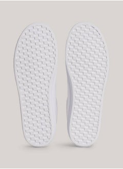 TOMMY HILFIGER Women's Metallic Heel Canvas Trainers -  Cotton canvas upper, White  - Image 3