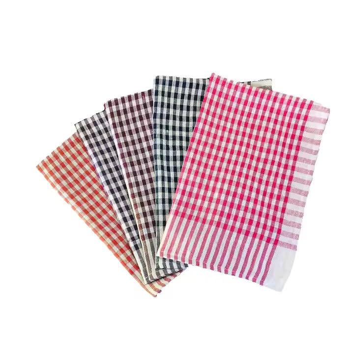 Pack of 5 Pcs Cotton Kitchen Cleaning Cloth Table Wiping Napkin Duster Mono Checks Size 18x18 Inch - Image 3