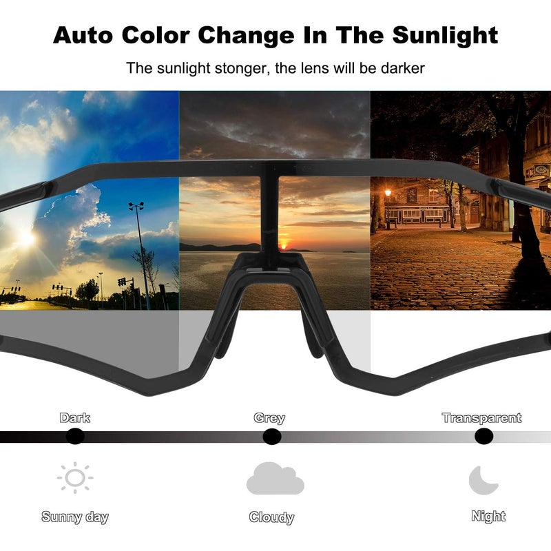 ROCKBROS Photochromic Sunglasses for Men Women Sports Cycling Glasses UV Protection Windproof Bike Glasses for Running - Image 2