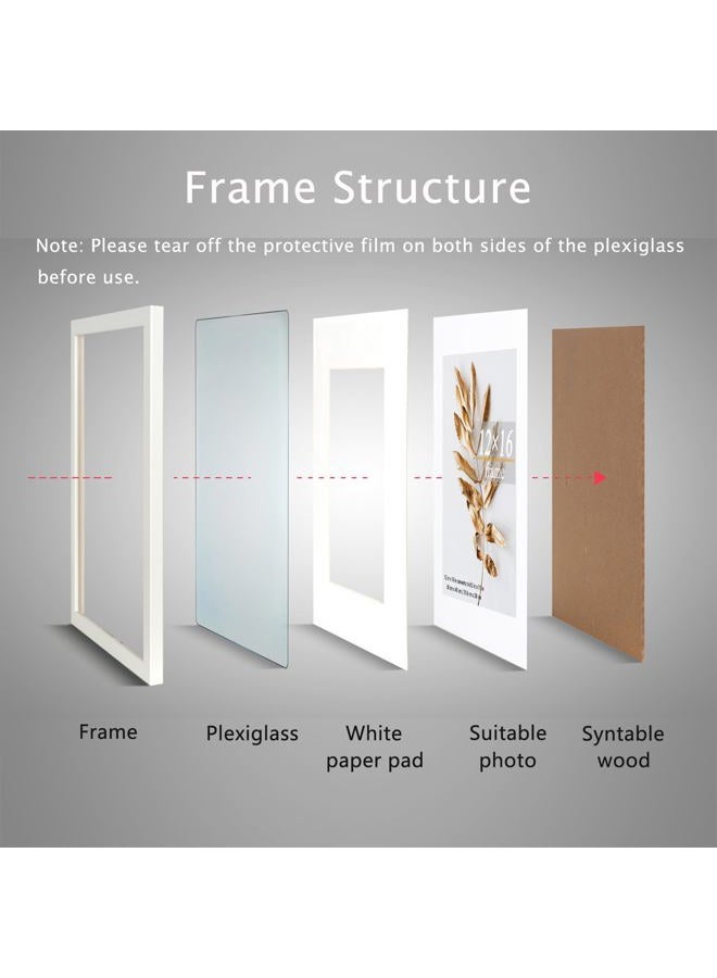 Hogaryo Set of 3 12x16 Picture Frame White 12x16 Frames can Display 8.5x11 Picture with Mat or 12x16 Without Mat on the Wall - Image 3