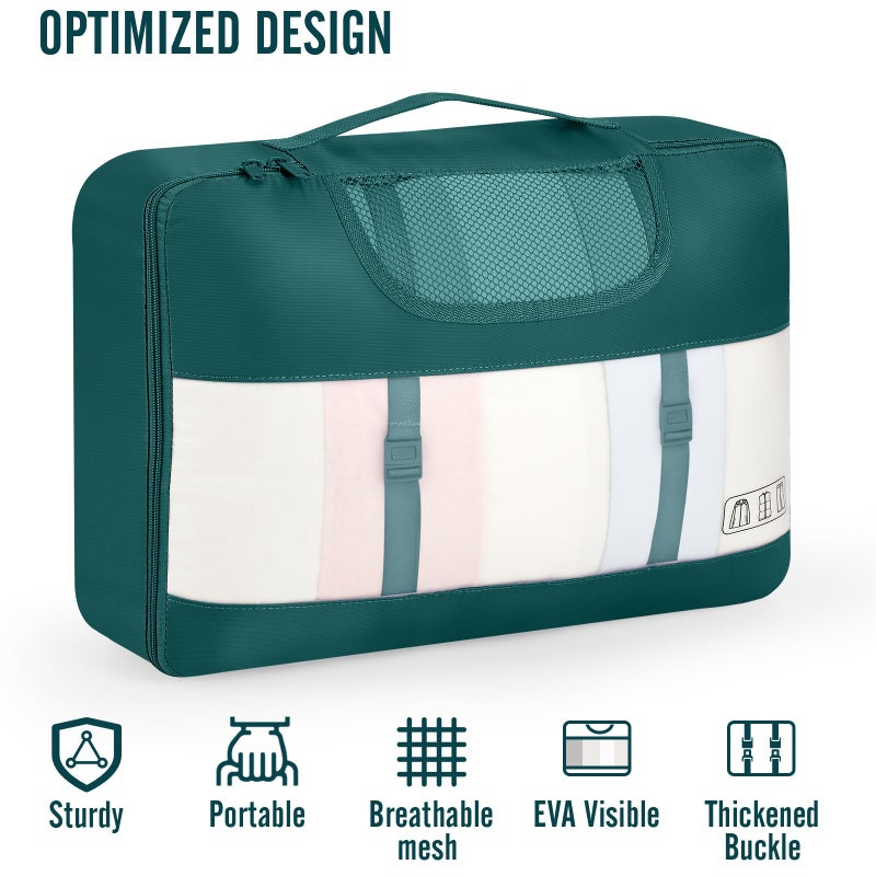 Veken 10 Set Packing Cubes for Travel Essential, Suitcase Organizer Bags in 4 Sizes, Carry-On Luggage Accessories with Large Laundry & Hanging Toiletry Bag, Must-Have for Airplane, Road Trip & Camping - Image 4