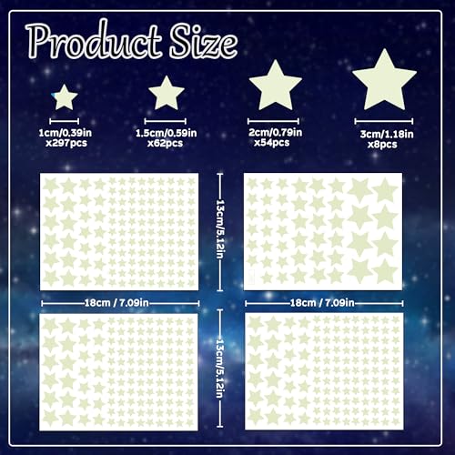 Sondeng 421Pcs Glow in The Dark Stars Ceiling Stars Glow in Dark Space Planet Universe Galaxy Wall Decals Glow in The Dark Wall Stickers for Boys Girls Kid Bedroom Living Room Decor Christmas Gift - Image 4