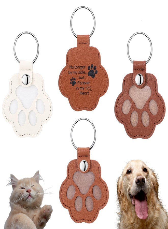 Kenning 3 Pcs Pet Memorial Gifts for Dog Cat Pet Paw Shaped Leather Keychain Cute Leather Dog Fur Hair Keepsake Keyring, Handmade Remembrance Key Holder Memory Charm for Cat Lovers Collecting Hair - Image 1