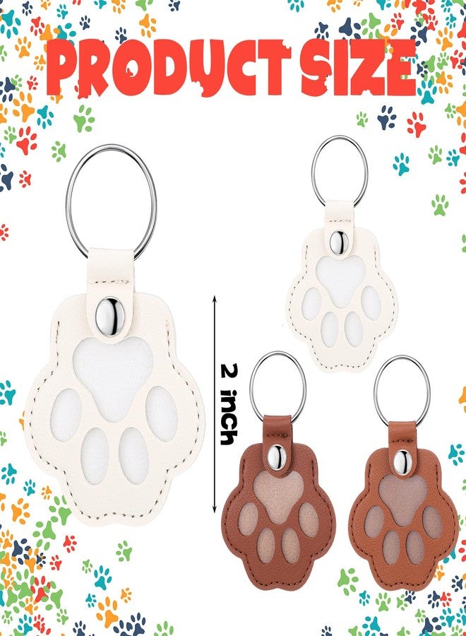 Kenning 3 Pcs Pet Memorial Gifts for Dog Cat Pet Paw Shaped Leather Keychain Cute Leather Dog Fur Hair Keepsake Keyring, Handmade Remembrance Key Holder Memory Charm for Cat Lovers Collecting Hair - Image 2