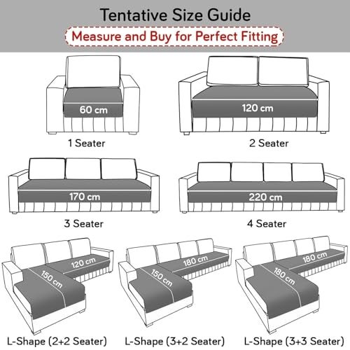 HOKIPO 'HomeHues Series' Printed Quilted Sofa Cover Mats for L Shape and 1/2/3 Seater Sofa. Make Your Own Sofa Cover Set, Mat Length 90(D) X 180(L) Cm, Celadon Blue Camellia (IN-810-D8) - Image 2