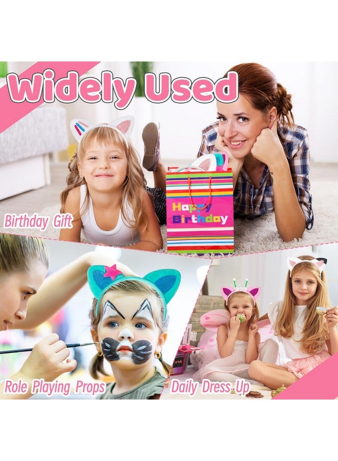 OJYUDD Cat Ears Headband,4 Pcs Party Decorations Headbands,Plush Soft Ears for Women Halloween Hair Accessories Hair Hoops Costume - Image 5