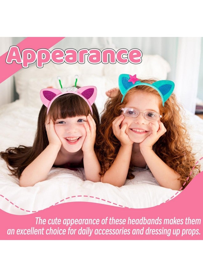 OJYUDD Cat Ears Headband,4 Pcs Party Decorations Headbands,Plush Soft Ears for Women Halloween Hair Accessories Hair Hoops Costume - Image 4