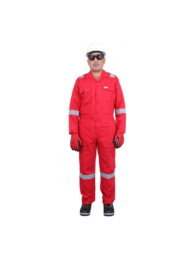 Vaultex DIA 240GSM Cotton Coverall , Red, Medium - Image 1