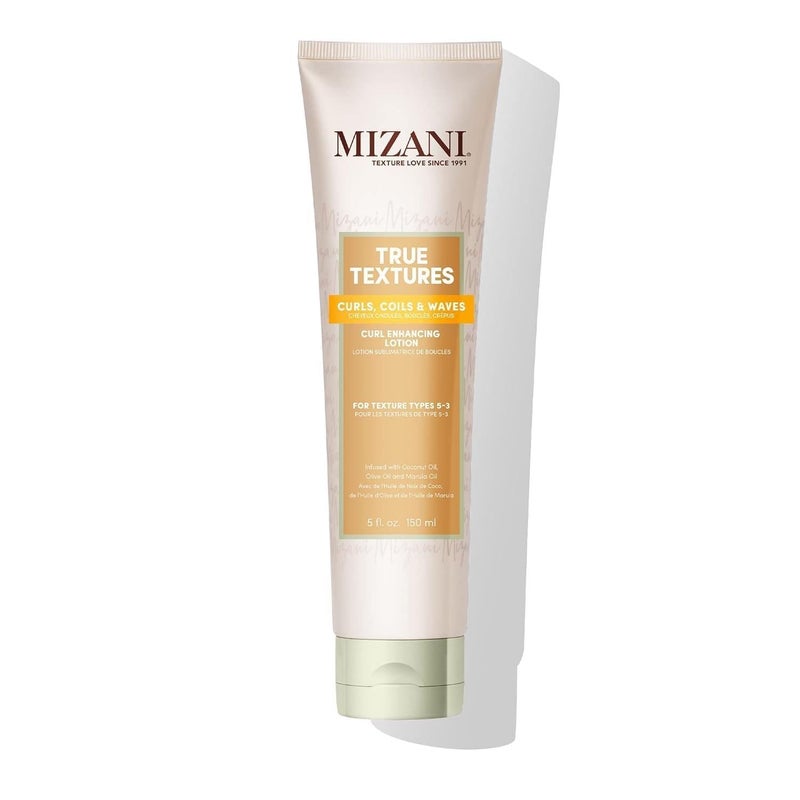 Mizani لوشن تعزيز التجاعيد من ميزاني - كريم تجعيد الشعر للترك المبلل مع زيت جوز الهند وزيت الزيتون، للتحكم في التجاعيد، يضيف لمعان للشعر، خالي من الكحول المجفف، خالي من البارابين - Image 1
