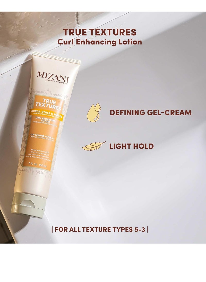 Mizani - Mizani True Textures Curl Defining Lotion | Moisturizes and Smooths Hair for Soft and Crunch Free Curls | Curl Enhancing Lotion | Formulated with Coconut Oil | For Texture Types 5-3 | 5 fl oz - Image 1