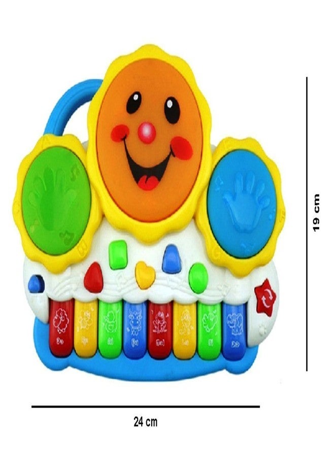 Yaayi بيانو صغير من يايي مع طبلة أطفال ولوحة مفاتيح للأطفال (متعدد الألوان) - Image 3