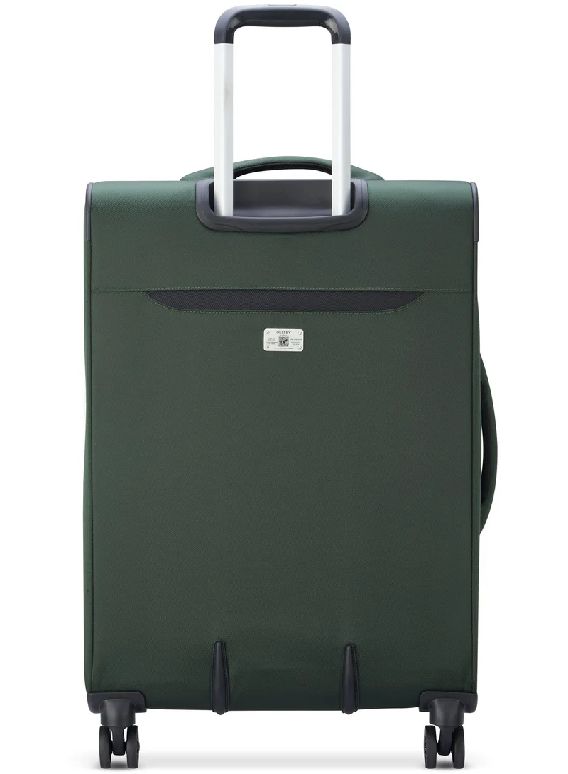 ديلسي _باريس حقيبة سفر بعجلات مزدوجة قابلة للتوسيع مقاس  سم - سماوي ماكس . - أخضر