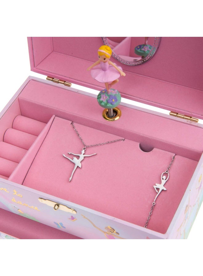 Jewelkeeper Ballerina Music Box & 3-Piece Jewelry Set - Pink Ballerina - Image 3
