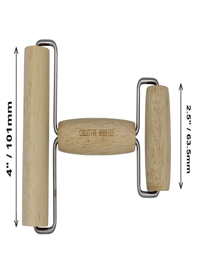 Creative Hobbies Hardwood Pony Roller - 2 in 1 Design Dual Roller Tool for Ceramic, Pottery Clay Working, Rhinestone Embroidery Diamond Painting, Craft Clay Roller, Wooden Roller - Image 2