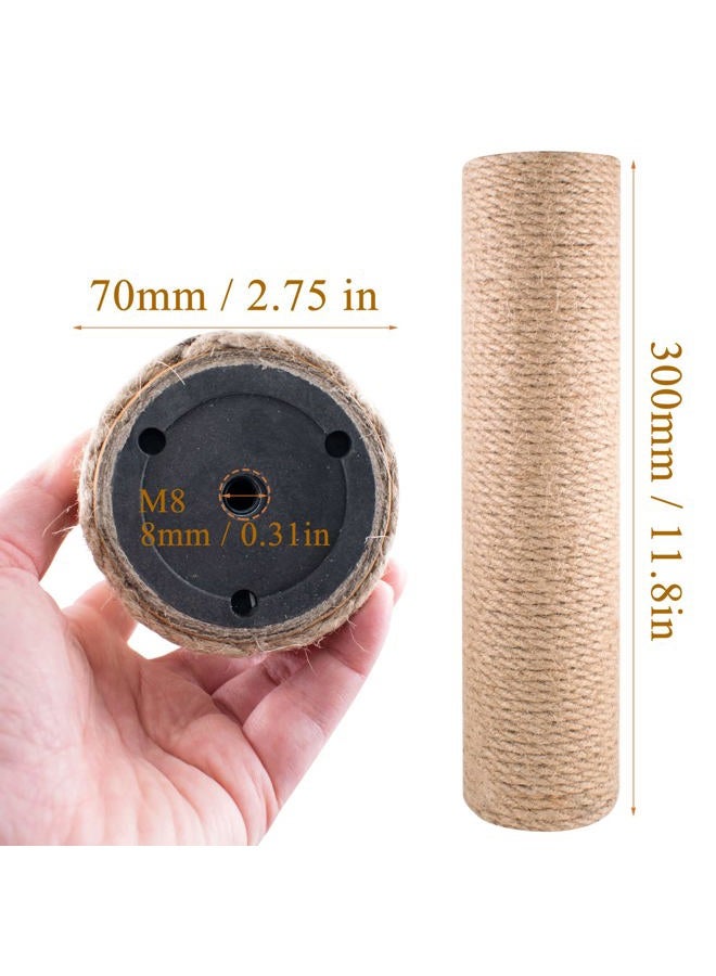 MiDube 2 Pack Cat Scratching Posts Jute Rope Replacement Refill Accessories for Cats Tower Kittens Scratch Pole Perch Interactive Toys Carpeted Furniture Scratching Deterrent Tree Indoor or Wall 12 " - Image 2